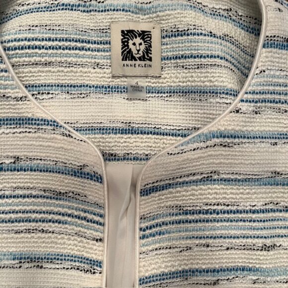 Anne Klein Women's Collarless Open Front Cardigan Jacket - Picture 2 of 8